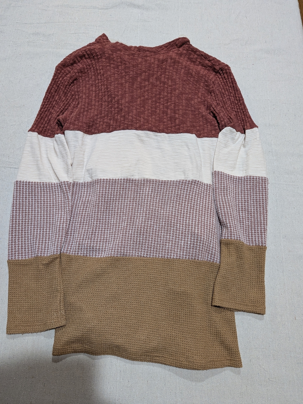Boho Draped Colorblock Cardigan - Picture 3 of 10